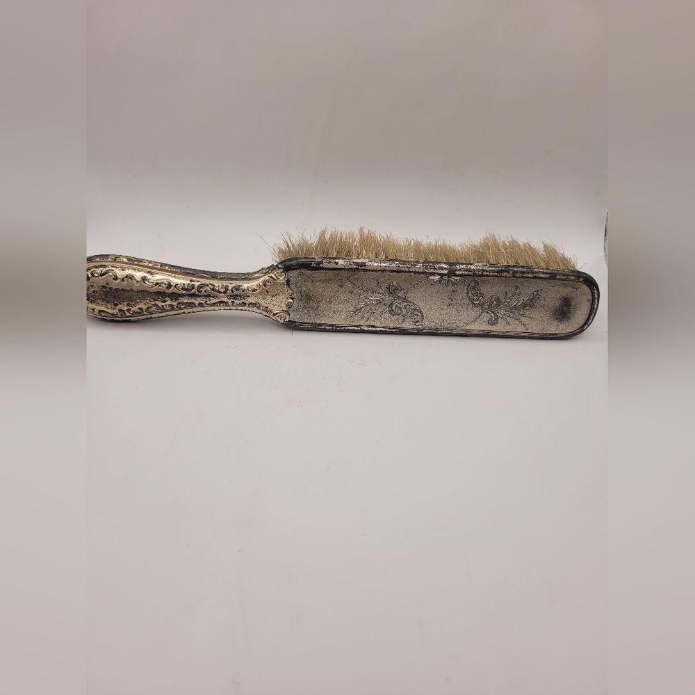 Vintage Silver Hairbrush with Ornate Design